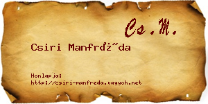 Csiri Manfréda névjegykártya
